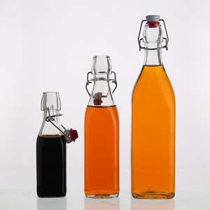 Hermético cerveza bebidas <span class=keywords><strong>de</strong></span> jugo <span class=keywords><strong>de</strong></span> soda kombucha bebidas carbonatadas botellas <span class=keywords><strong>de</strong></span> <span class=keywords><strong>vidrio</strong></span> claro con tapa abatible - Product Image 6