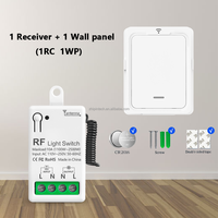 Télécommande sans fil 433 MHz, interrupteur mural 1 canal, 10A 110V-220V, portée 50m, circuit unidirectionnel