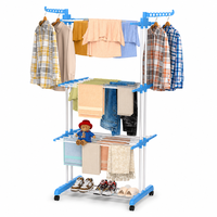Séchoir à linge vertical pliable en métal robuste sur pied pour intérieur