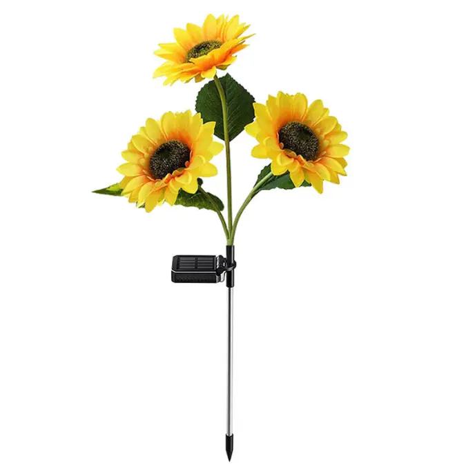Halaman rumput surya LED bunga bunga matahari luar ruangan tahan air dekorasi halaman jalan taman lanskap tanah lampu pasang