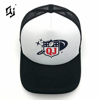 Topi Trucker Jaring 5 Panel OEM untuk Aktivitas Luar Ruangan, Memancing, Grosir, Topi Snapback dengan Cetak Busa, Warna Hitam, Logo Custom