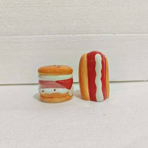 Ketchup Mostaza Diseño de forma Cerámica Salero y pimentero Juegos Sal Pimienta Contenedor Tarros para cocina Paquete de 2 - Product Image 3