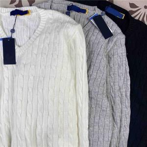 Maglione da Uomo in Maglia Slim-fit con <span class=keywords><strong>Scollo</strong></span> a <span class=keywords><strong>V</strong></span>, Personalizzabile con Logo, Stile Vintage Classico Ralph Lauren in <span class=keywords><strong>Cotone</strong></span> - Product Image 3