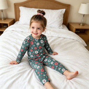 3-7 Day Customizable Factory Children's Clothing Toddler Child Cotton Pajama Set Long Sleeve Girls' Clothing Set - Product Image 6