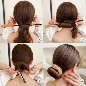 Herramienta <span class=keywords><strong>para</strong></span> Peinar el Cabello de Doble Capa con Pedrería, Hecha a Mano, <span class=keywords><strong>para</strong></span> Trenzas, Moños Rápidos, Voluminosos, Estilo Flor - Product Image 4