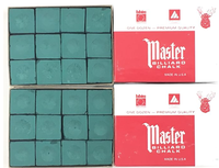 Boîte de craie pour queue de billard Master Snooker, 12 pièces - Accessoires de billard de haute qualité pour les clubs et les tournois, réduit les erreurs