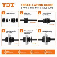 Presse-étoupe en nylon vierge PA66 de type M Yingde Te, ignifuge, résistant aux hautes températures, étanche, connecteur de câble M20