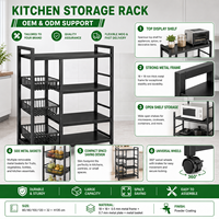 Support de rangement rotatif autoportant en métal réglable à quatre niveaux pour pots à épices, assiettes et bols de cuisine – Vente en gros