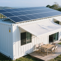 Contenedor prefabricado comercial móvil de 20 pies y 40 pies, sistema de energía solar extensible para oficina y hogar, contenedor de almacenamiento de paquete plano
