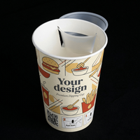 Gobelet en papier jetable à paroi simple, étanche, de qualité alimentaire, avec support pour sauce, pour dégustation, personnalisable avec logo, vente en gros, WALK 100ml 4 oz DIP 8 oz