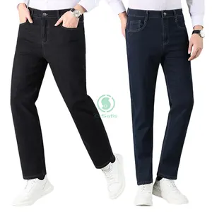 Custom Denim Mid Waist Casual Pants for Men Business Jeans men's jeans Formal Regular Mens Pants