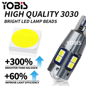 Đèn <span class=keywords><strong>LED</strong></span> Yobis Foco <span class=keywords><strong>T10</strong></span> nhiều màu sắc, trắng ấm, vàng, bóng đèn 3030 SMD 12V 24V Canbus W5W 196 168 Wedge, đèn nội thất, đèn đọc sách ô tô - Product Image 2