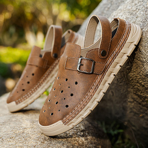 Men's Summer Outdoor Clog Sandals Open <b>Toe</b> Flat Breathable Waterproof Lightweight Massage Arch <b>Support</b> - Product Image 6
