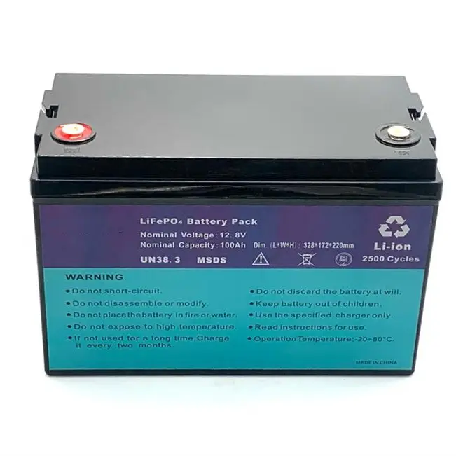 Rechargeable aa Lifepo4 12v 100ah Lithium Ion Battery For Electric Car Motorcycle Golf Cart Fishing Boat Agv Rv