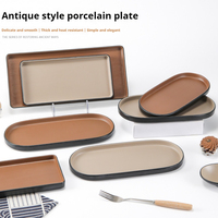 Vente en gros d'assiettes en mélamine mates personnalisées, ensemble complet d'assiettes en mélamine de restaurant avec logo, vaisselle en plastique réutilisable