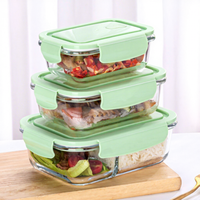 Boîte Repas Rectangulaire en Verre Borosilicate 410 ml Personnalisable avec Couvercle en Plastique et Fonction Chauffante – Vente en Gros