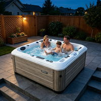 Spa de massage à remous Sunrans pour 4 personnes, bain à remous extérieur en acrylique, système Balboa, spa familial