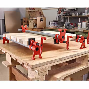 3/4" Heavy Duty Pipe <b>Clamp</b> Set, Cast Iron Bar <b>Clamp</b> with Quick Release, Woodworking Gluing <b>Clamps</b> for Furniture Making, Cabinet - Product Image 6