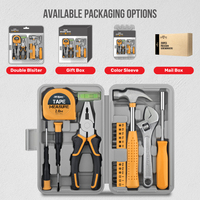 Kit d'outils manuels professionnels 20 pièces en acier à haute teneur en carbone pour la maison et l'extérieur, comprenant clés et douilles, pour réparation domestique, avec mallette rigide, OEM