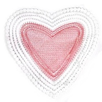 En gros, patch en dentelle en forme de cœur, broderie ajourée multicouche, napperon, applique pour vêtements et nappe de table Saint-Valentin, pour la décoration de la maison et de mariage