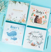 Baby-Erinnerungsbuch Aufbewahrungsbox - Geschlechtsneutrales B5 Hardcover-Geschenk-Scrapbook-Tagebuch mit 54 Blättern für Jungen & Mädchen