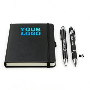 Custom Logo <b>A5</b> PU Leather Hard Cover Notebook Portable Promotional Journal with Elastic Band Hot Selling - Product Image 1