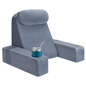 Coussin de lecture <span class=keywords><strong>pour</strong></span> s'asseoir au <span class=keywords><strong>lit</strong></span>, coussin ergonomique en forme de cale, poches latérales XL, housse amovible, support <span class=keywords><strong>pour</strong></span> chaise <span class=keywords><strong>pour</strong></span> regarder la télévision, jouer à des jeux - Product Image 1