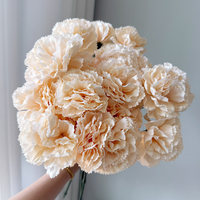 Fleur artificielle réaliste en forme de carnation, faite à la main, moderne, 52 cm, longue durée, pour mariage et centre de table