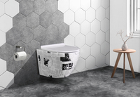 WC, sanitaires, toilettes murales bon marché, toilettes murales en porcelaine, cuvette de toilettes murale