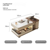 Nouvelle table basse rectangulaire de stockage détachable avec poulies pour petites armoires de salon domestiques