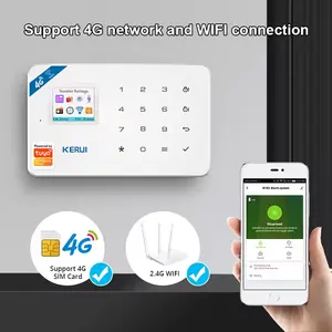 KERUI W184 गृह सुरक्षा अलार्म सिस्टम 4G वायरलेस वाईफ़ाई अलार्म सिस्टम तुया सुरक्षा अलार्म सिस्टम किट GSM डोर सेंसर सायरन के साथ