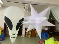 Ballon gonflable en forme de tête d'extraterrestre lumineux pour la décoration sur le thème de l'espace