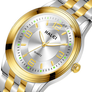 Envío Directo HALEI Nuevo Reloj Original de Cuarzo con Números Árabes, Resistente al Agua 3BAR, Acero Inoxidable, Movimiento Japonés, Venta al Por Mayor - Product Image 1