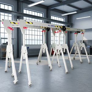 Grue à portique mobile pliable en aluminium de 500 kg, 1 tonne, 2 tonnes avec hauteur réglable - Product Image 1