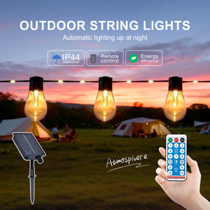 Outdoor Solar Powered LED <b>String</b> <b>Lights</b> Golden Yellow Waterproof For Courtyard Decor - Product Image 4