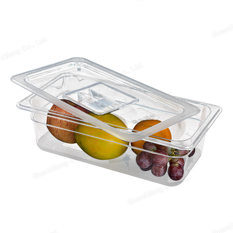 Одобренная NSF 1/6 кухонная кастрюля из поликарбоната с прозрачной крышкой