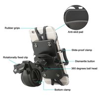 Support de téléphone portable flexible et réglable pour guidon de vélo ou moto, fixation universelle en silicone