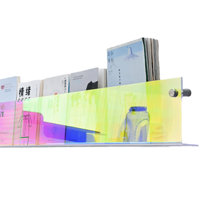 Estantería acrílica iridiscente de estilo minimalista, estante de exhibición montado en la pared para decoración de librería, estante de exhibición Acrílico - Product Image 4