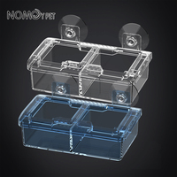 Nouveau bol d'alimentation pour reptiles en plastique GPPS transparent bleu blanc avec ventouses solides pour insectes vivants