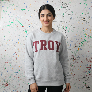 Sweat-shirt d'hiver à capuche et fermeture éclair TROY, couleur personnalisée, 100% coton, broderie appliquée, fils fins vintage - Product Image 1