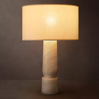 Lampe de chevet en albâtre avec abat-jour tambour, éclairage décoratif moderne de luxe pour chambre à coucher, fournisseur d'éclairage pour projets hôteliers
