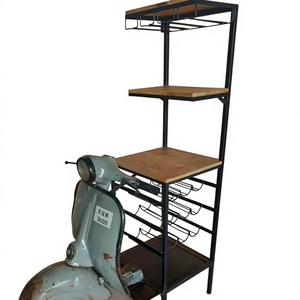 Himalayan Art <b>Industrial</b> Wood Metal home furniture Storage Rack <b>Shelf</b> - Product Image 1