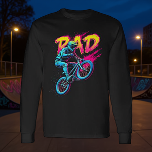 T-shirt à manches longues Rad Bmx Stunt Action, design graphique noir, vêtements pour hommes - Product Image 3