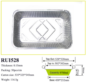 20inch nhôm lá mỏng container nhiệm vụ nặng nề rang xay Pan dùng một lần nhôm thực phẩm khay nướng thịt nướng thiếc nướng khay với nắp - Product Image 2