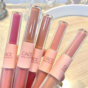 Nouveau Gloss à Lèvres Velours Mat Double Embout avec Miroir, Huile à Lèvres Hydratante et Brillante, Cosmétiques Coréens, Vente en Gros - Product Image 3