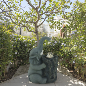 Petite <span class=keywords><strong>fontaine</strong></span> de jardin animalier avec <span class=keywords><strong>boule</strong></span> roulante et LED - Product Image 4