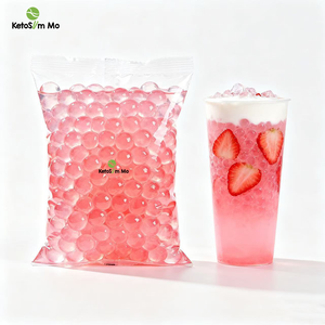 Grosir rasa stroberi rasa buah gelembung instan mutiara susu teh bahan minuman memecahkan Boba mutiara - Product Image 1