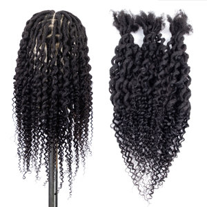 Vendita all'Ingrosso di Fabbrica Originea, Estensioni per Capelli Boho Intrecciati in Capelli Umani, Dreadlocks all'Uncinetto <span class=keywords><strong>con</strong></span> Punte Ricce 16 Pollici - Product Image 3