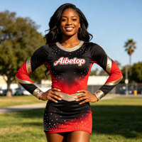 Uniforme de cheerleading Crytal Spark, entièrement orné de paillettes, style glamour et tendance pour les compétitions et les spectacles majeurs