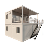 Appartement-hôtel à deux étages préfabriqué assemblé en usine Maison en conteneur préfabriquée 20 pieds 10 pieds Maison préfabriquée en conteneur avec balcon